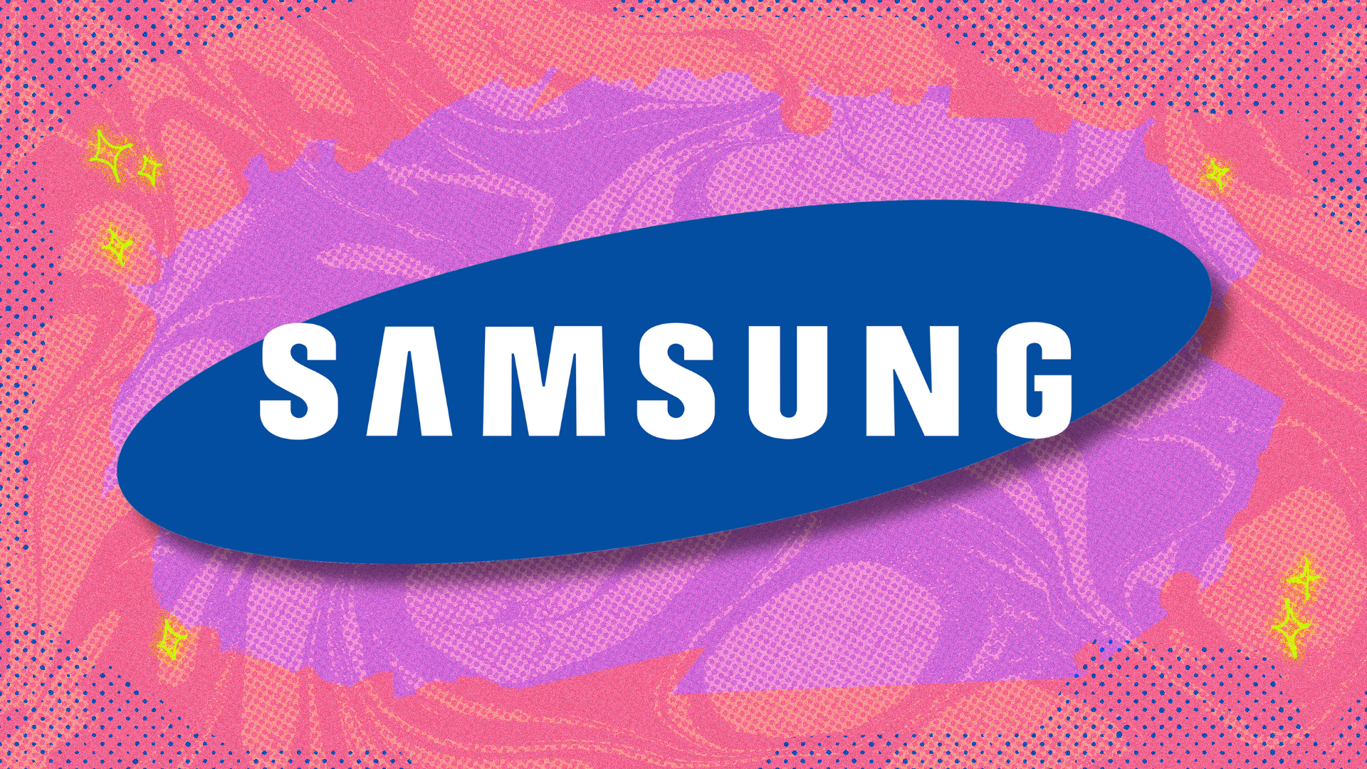Samsung logo on pink and coral abstract background