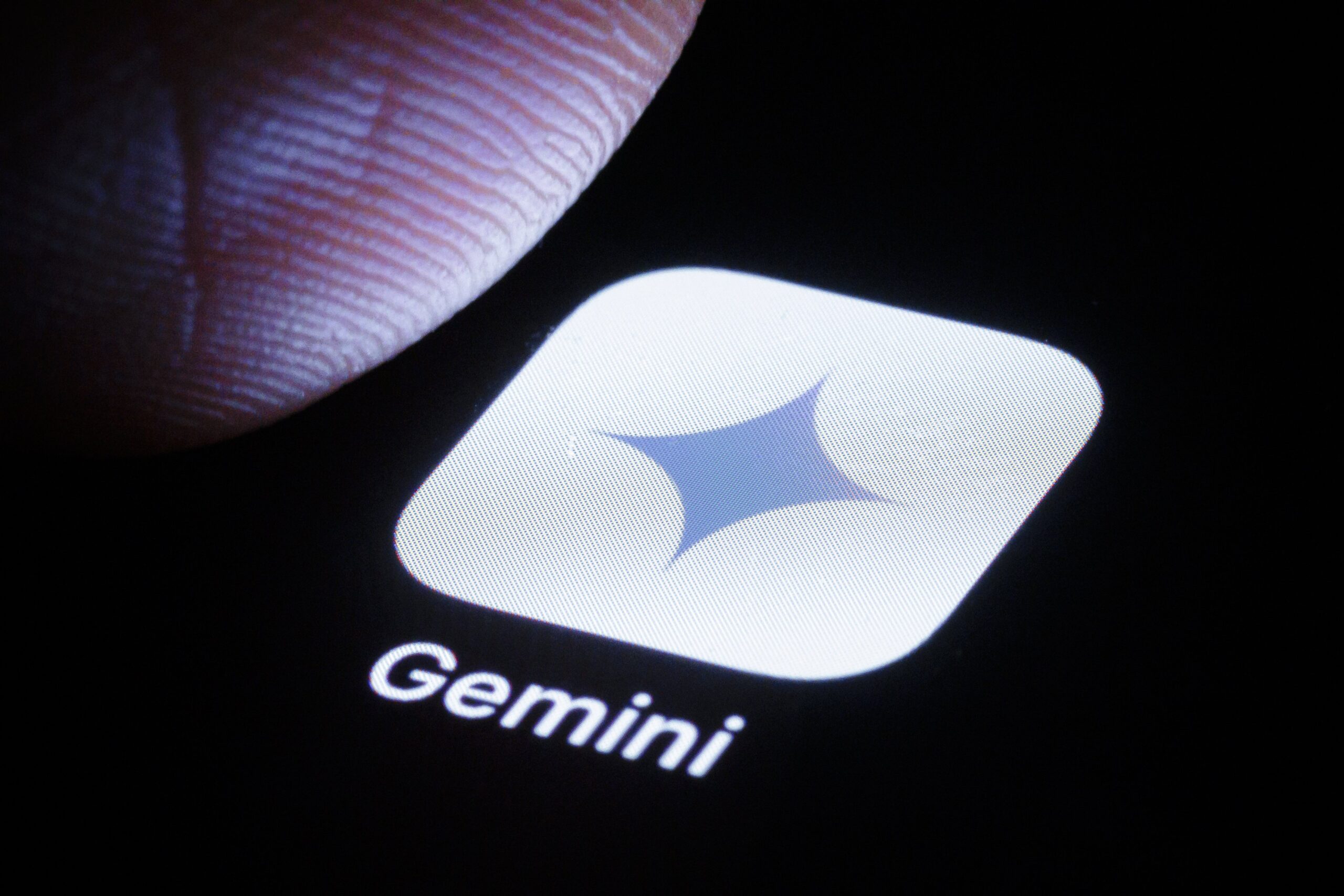 a finer touching the google gemini app
