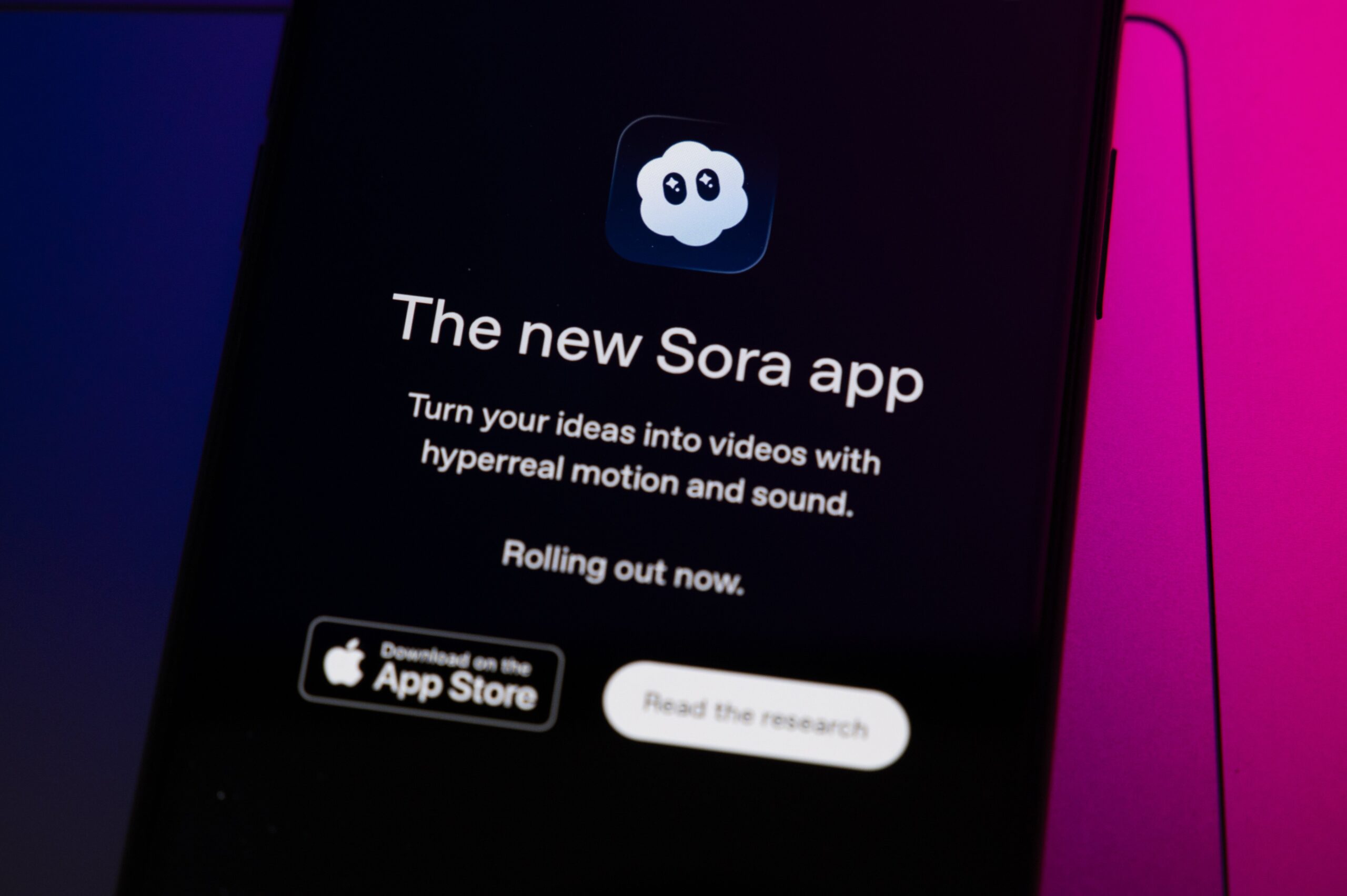 a photo of the sora app