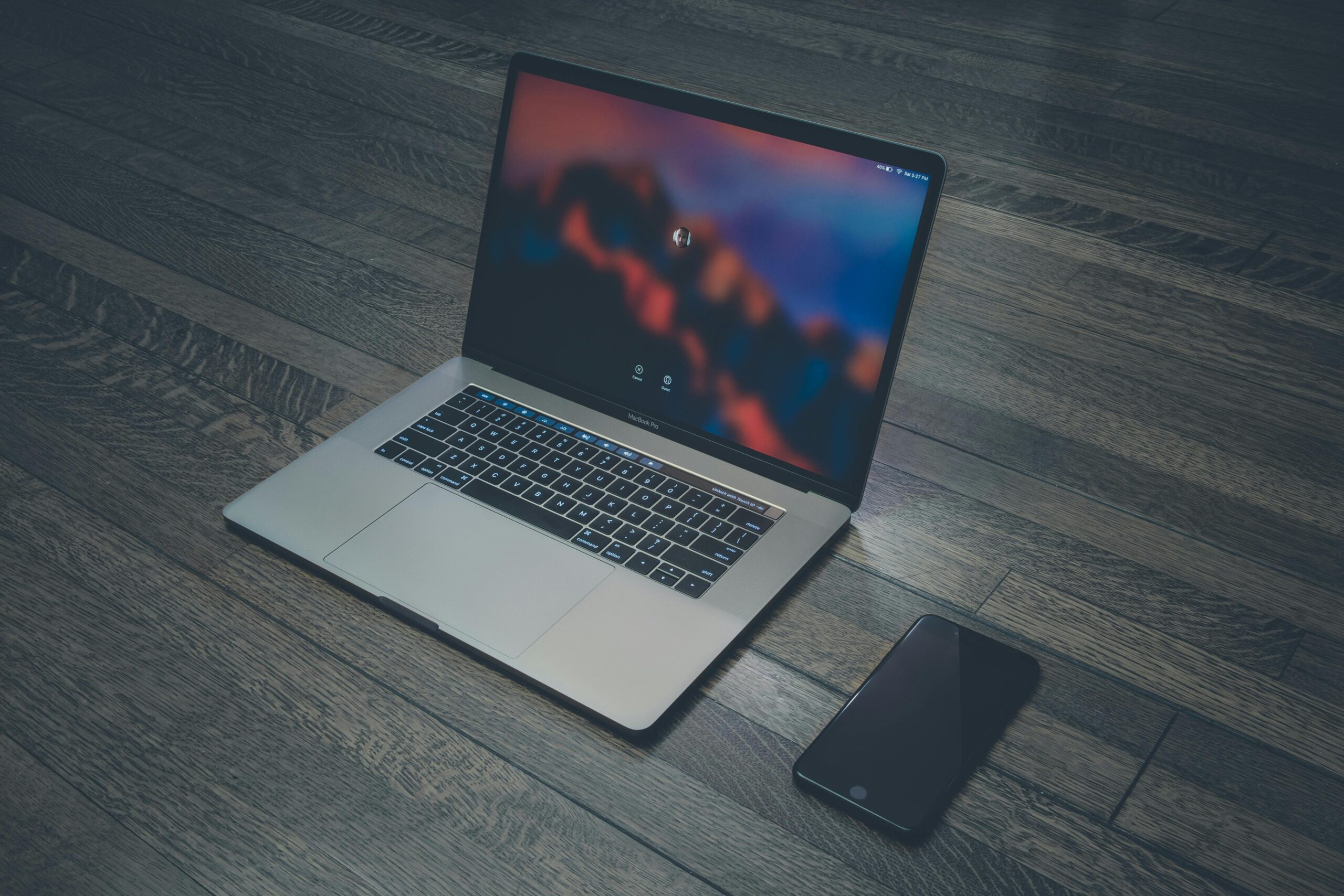 MacBook on desk