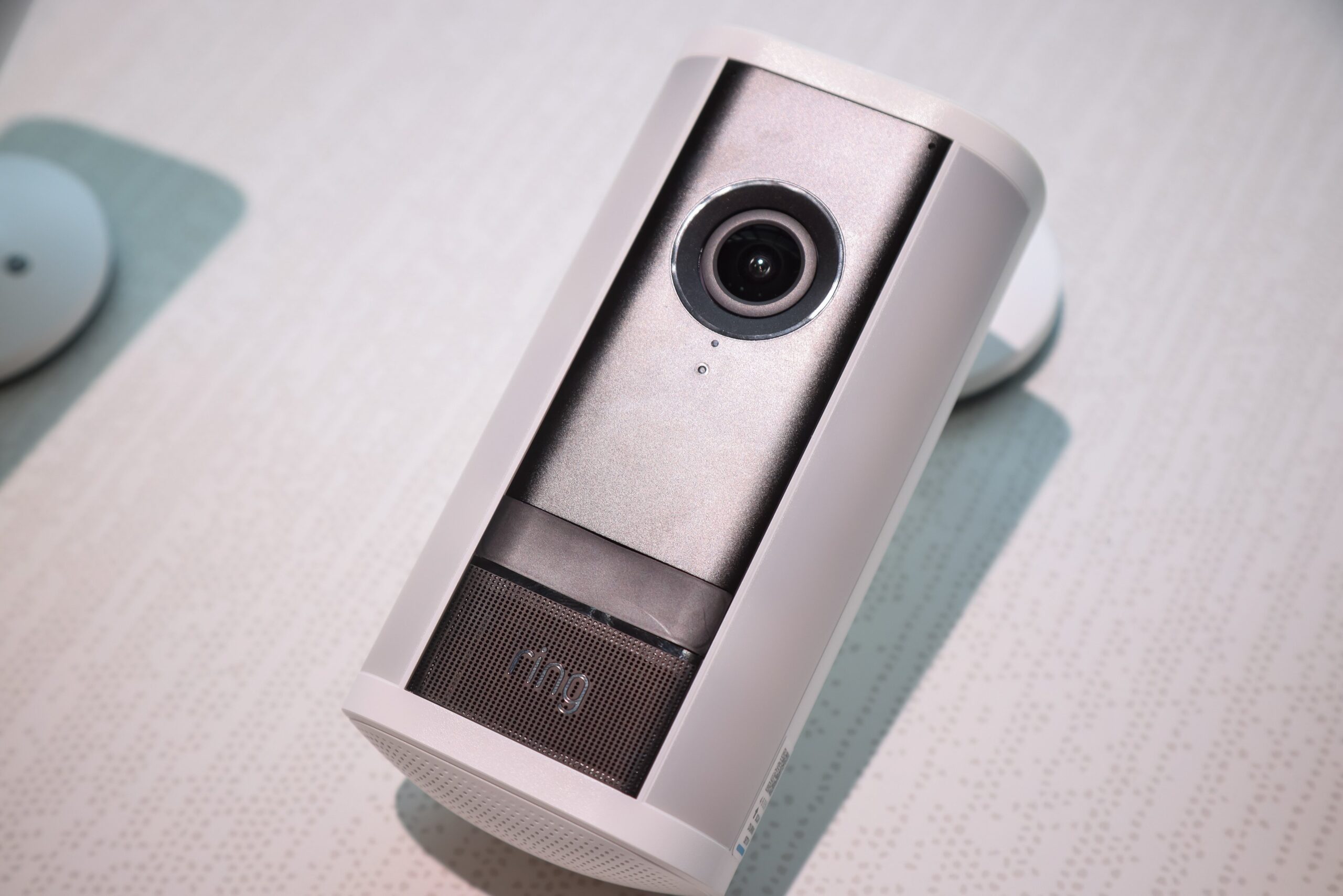 The Ring Spotlight Cam Pro camera during Amazon's product event