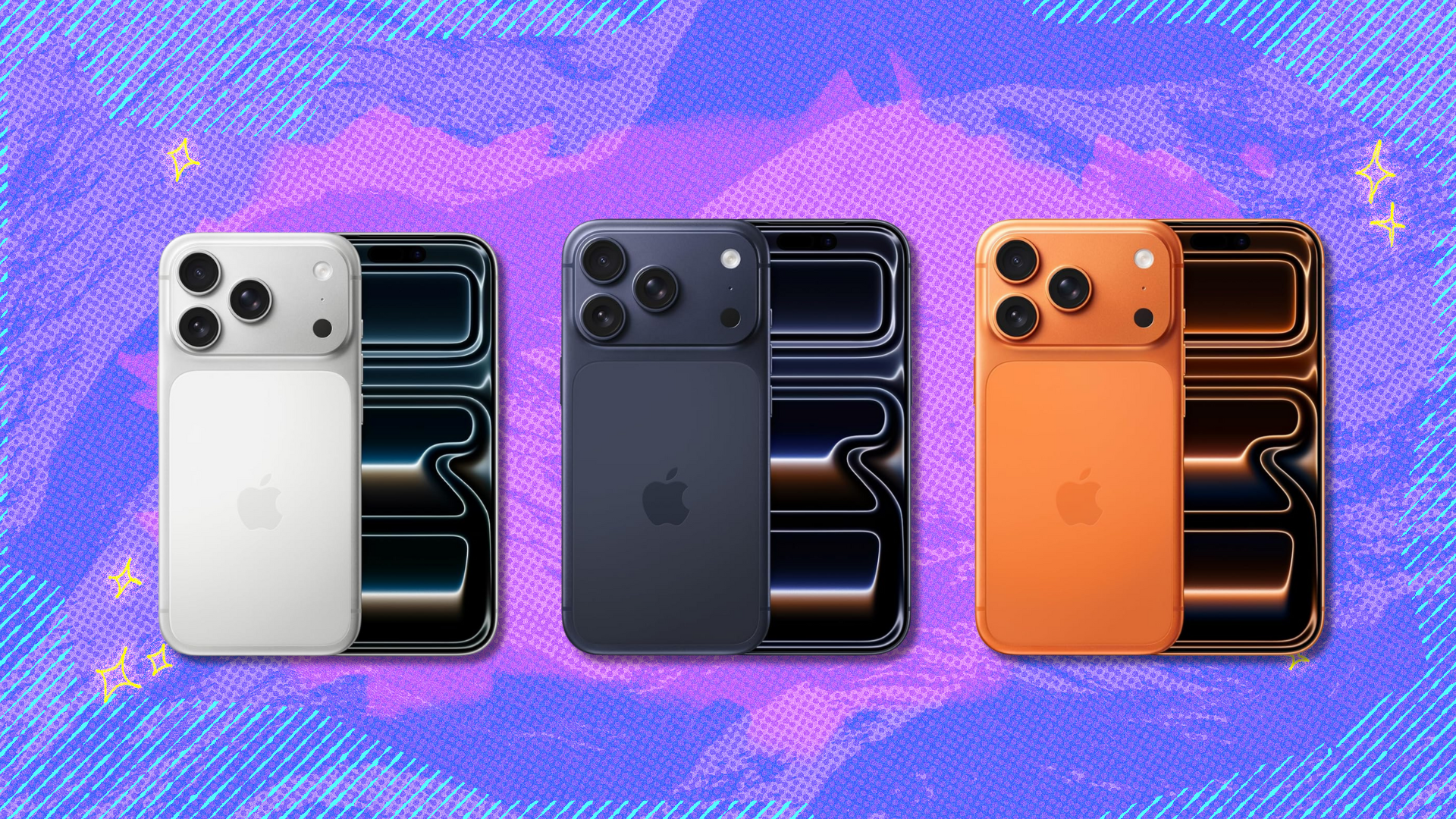Three colors of iPhone 17 Pro