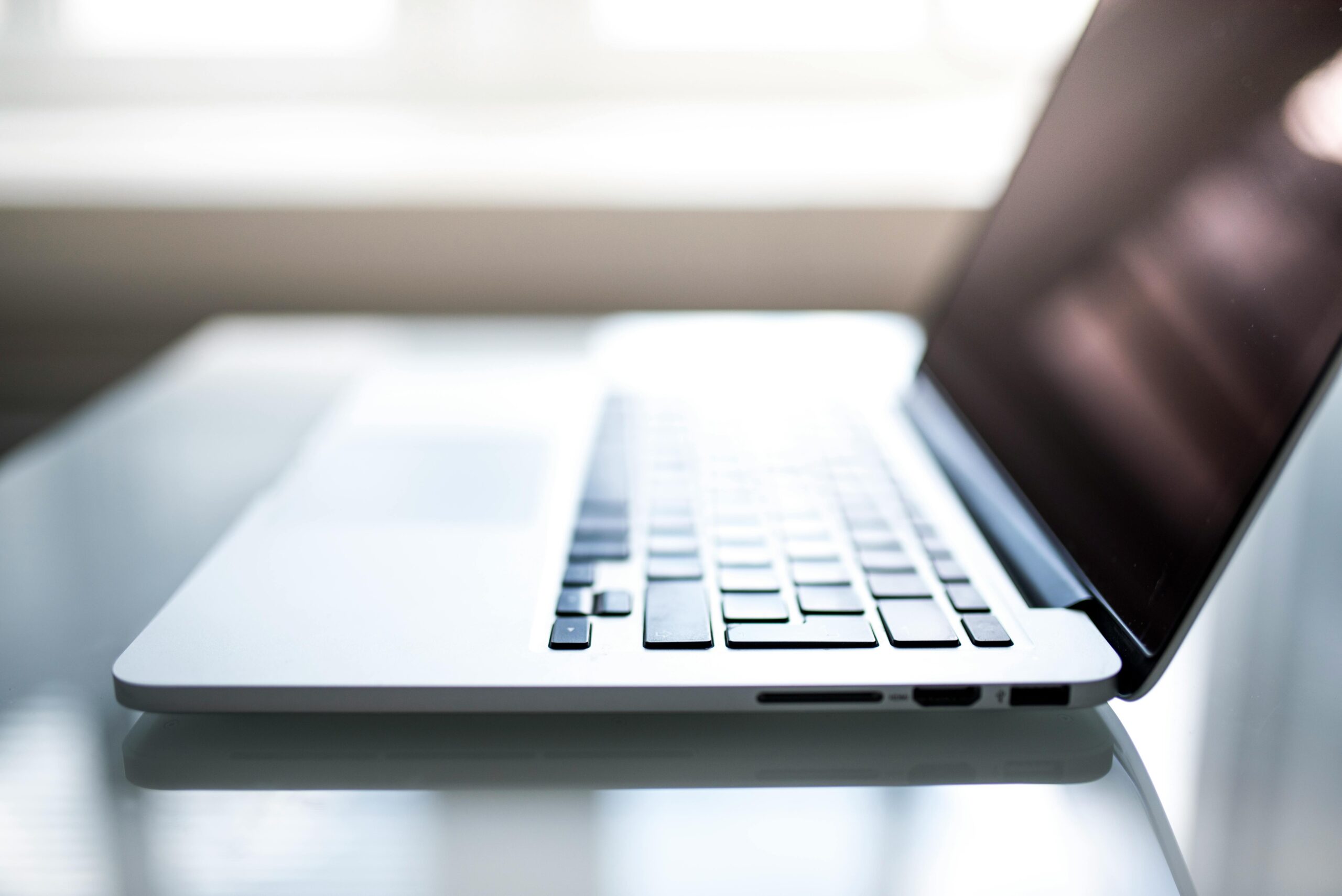Laptop on desk