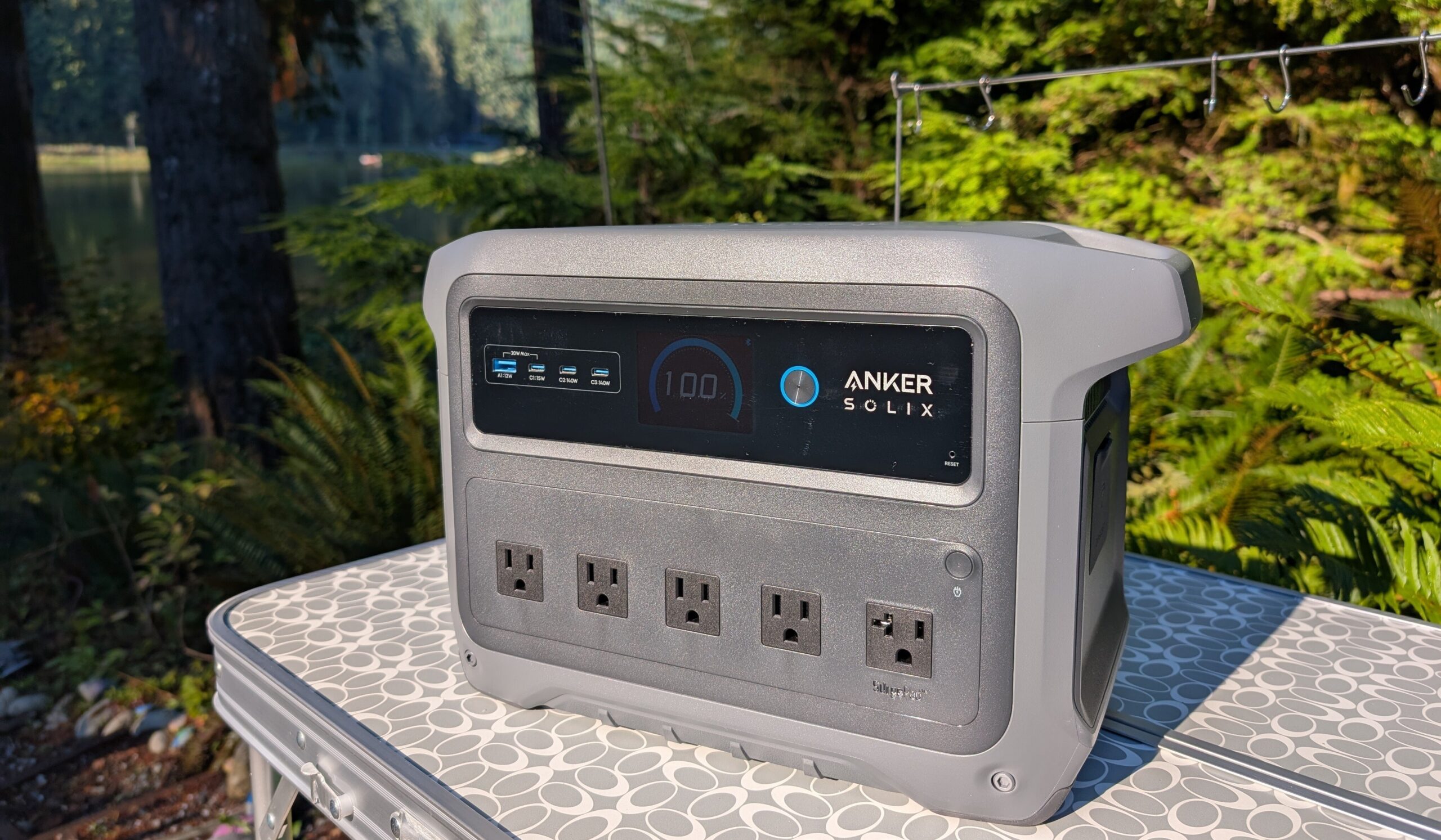 the anker solix c1000 gen 2 on a table outside