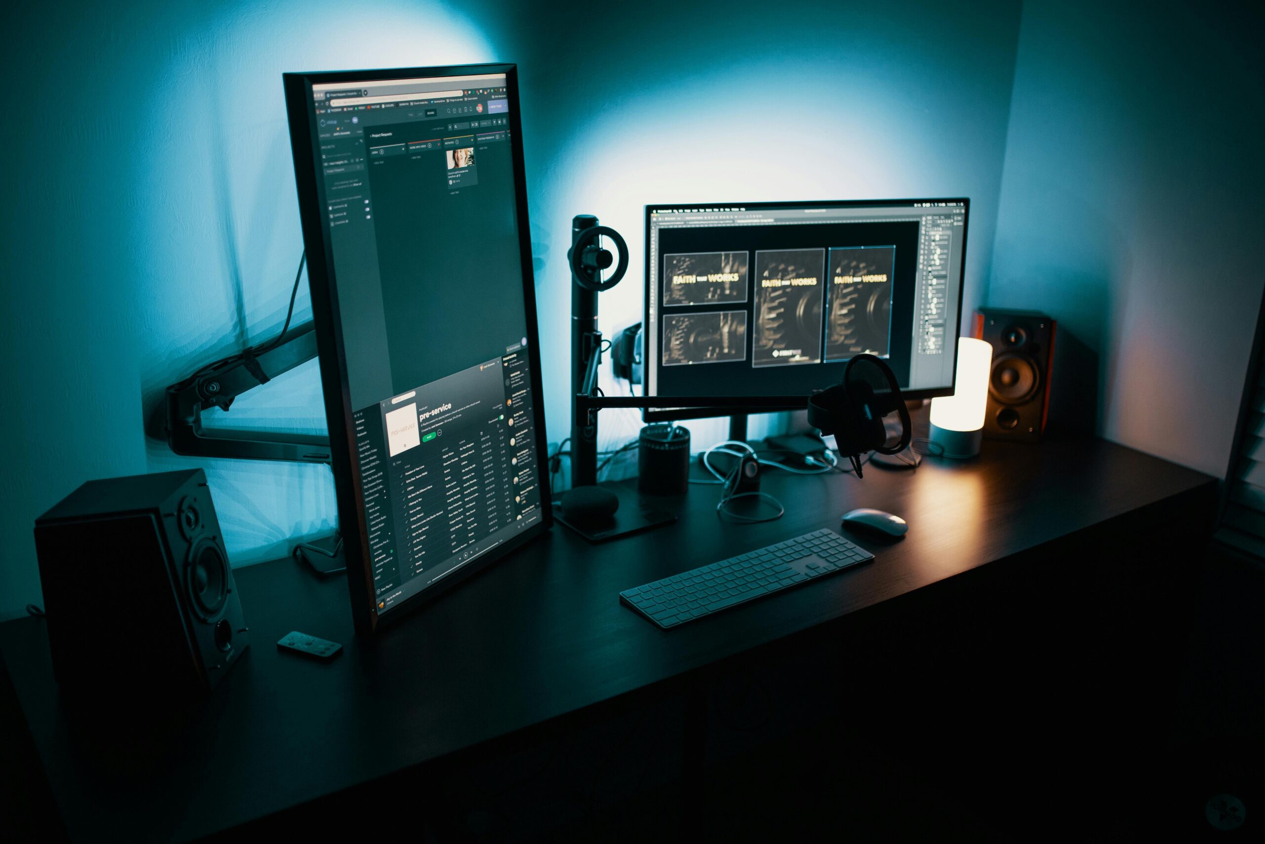 PC setup on desk