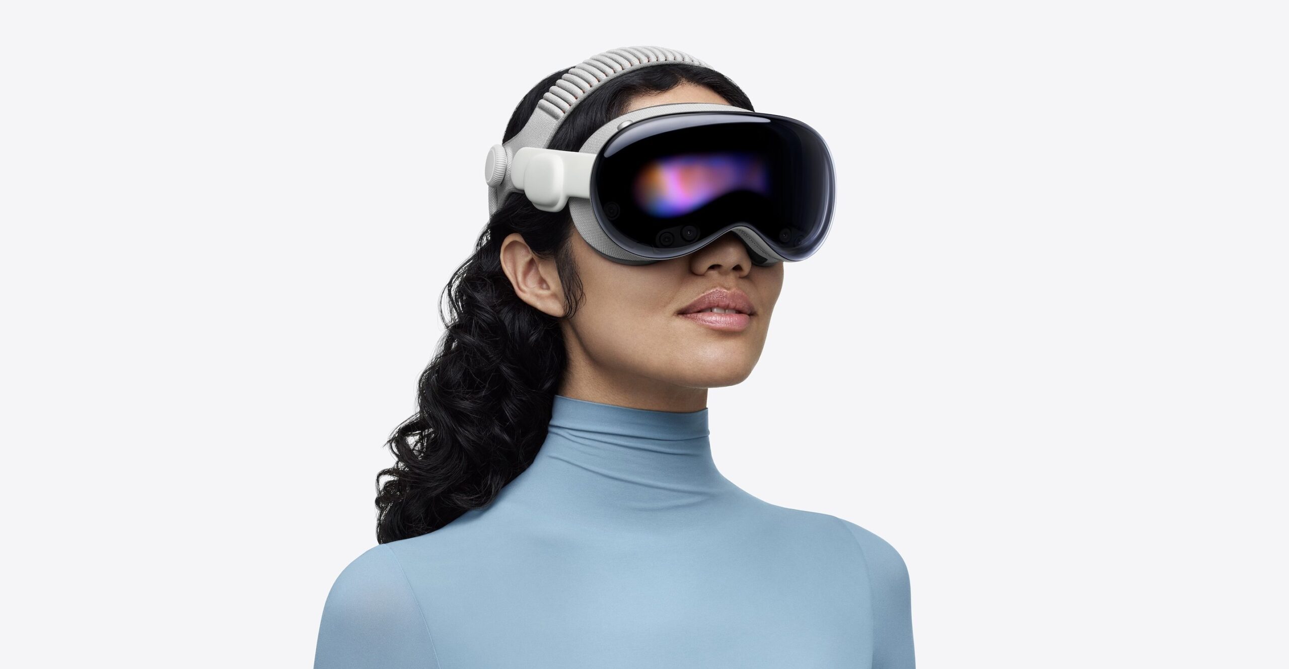 Woman wearing M5 Apple Vision Pro
