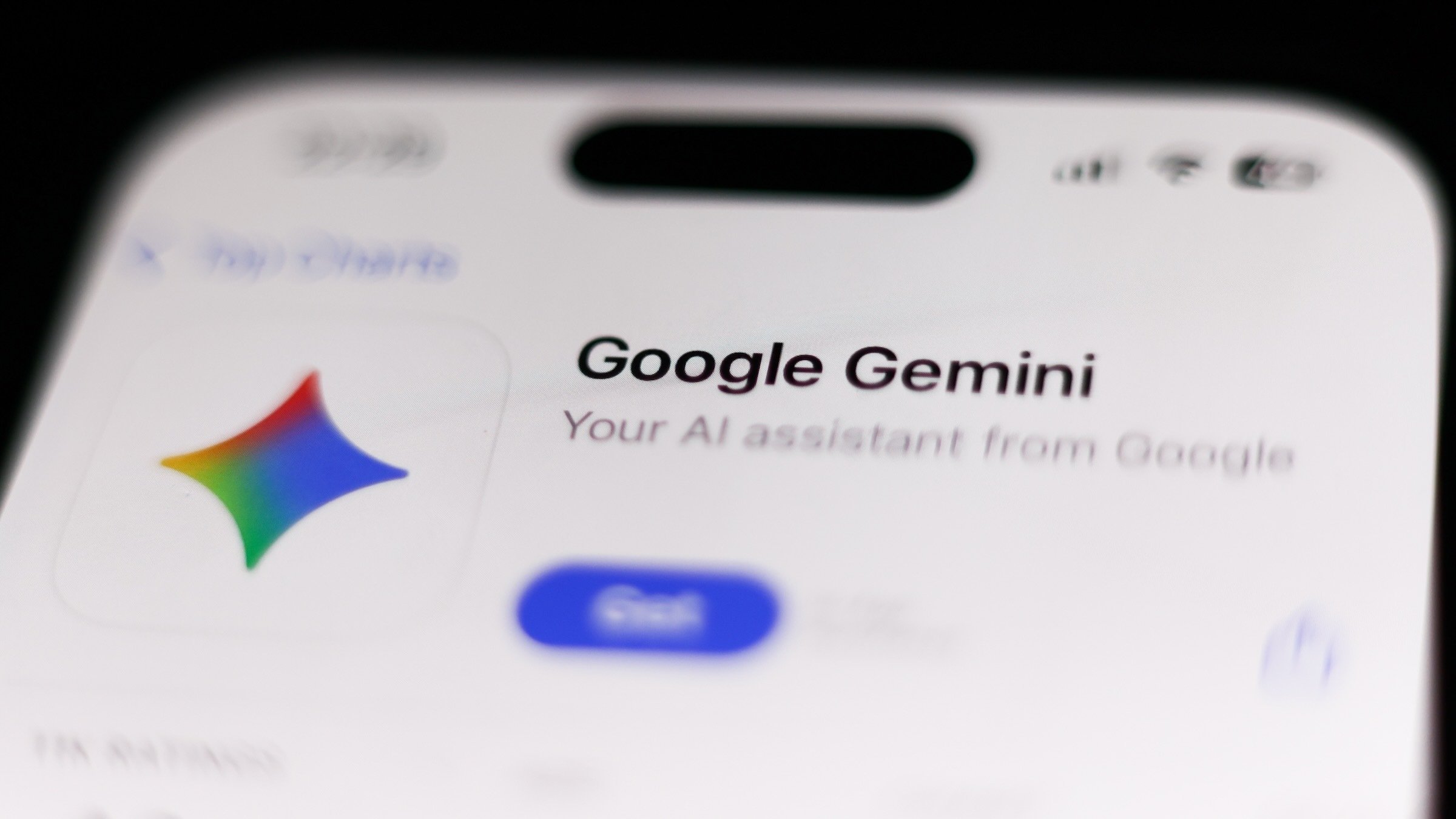 Google Gemini on App Store displayed on an iphone screen