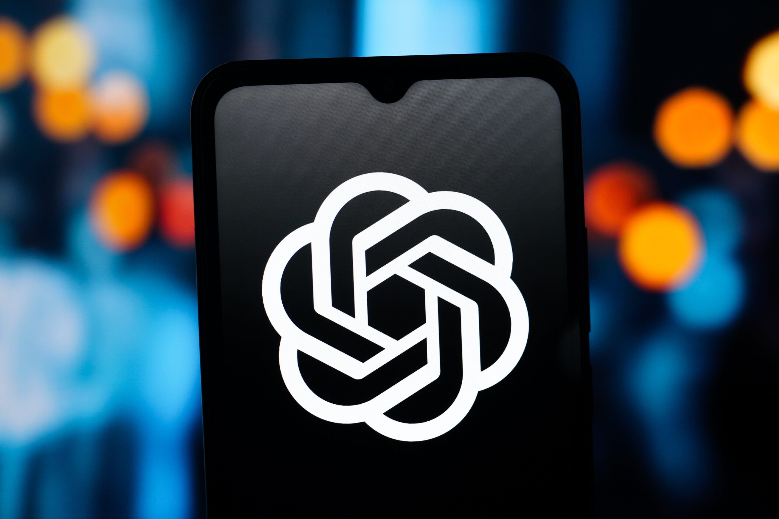 open ai logo on a phone