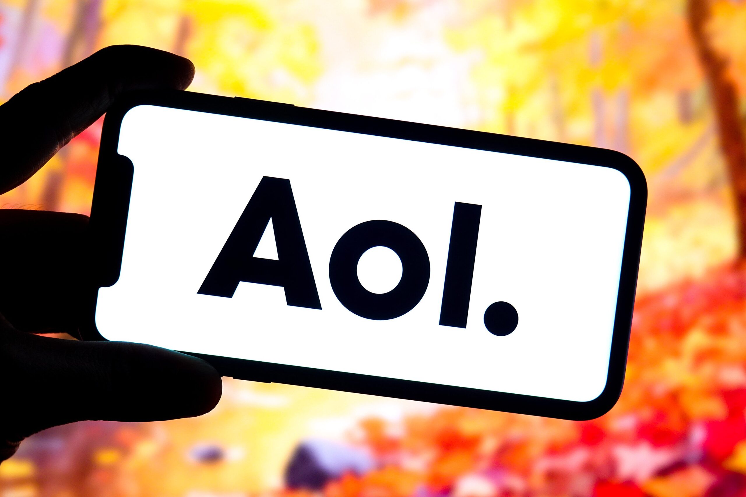 AOL logo on mobile device