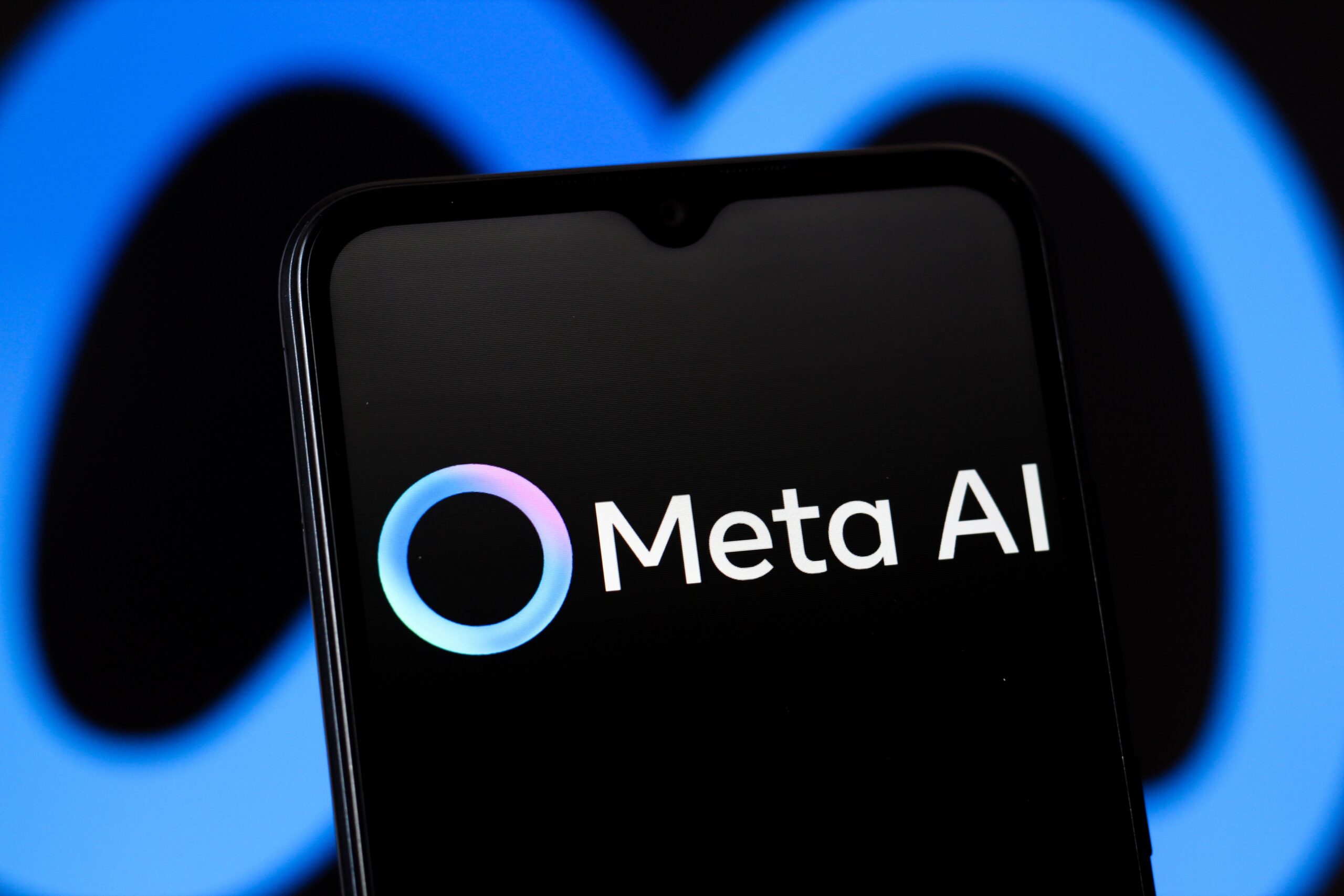 meta ai logo on a phone