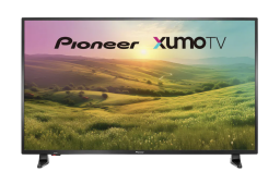 TV with colorful landscape scene screensaver