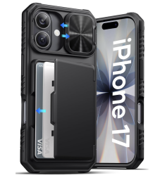 ATATOO iPhone 17 Case Wallet with Built-in Card Holder