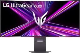lg 45-inch ultragear curved gaming monitor against a white background