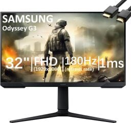 samsung odyssey g3 gaming monitor against a white background