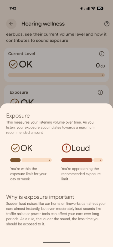 A screenshot with hearing health information