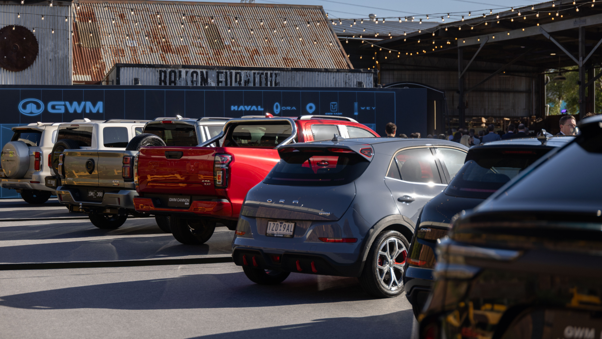 GWM cars lined up at Tech Day 2025.
