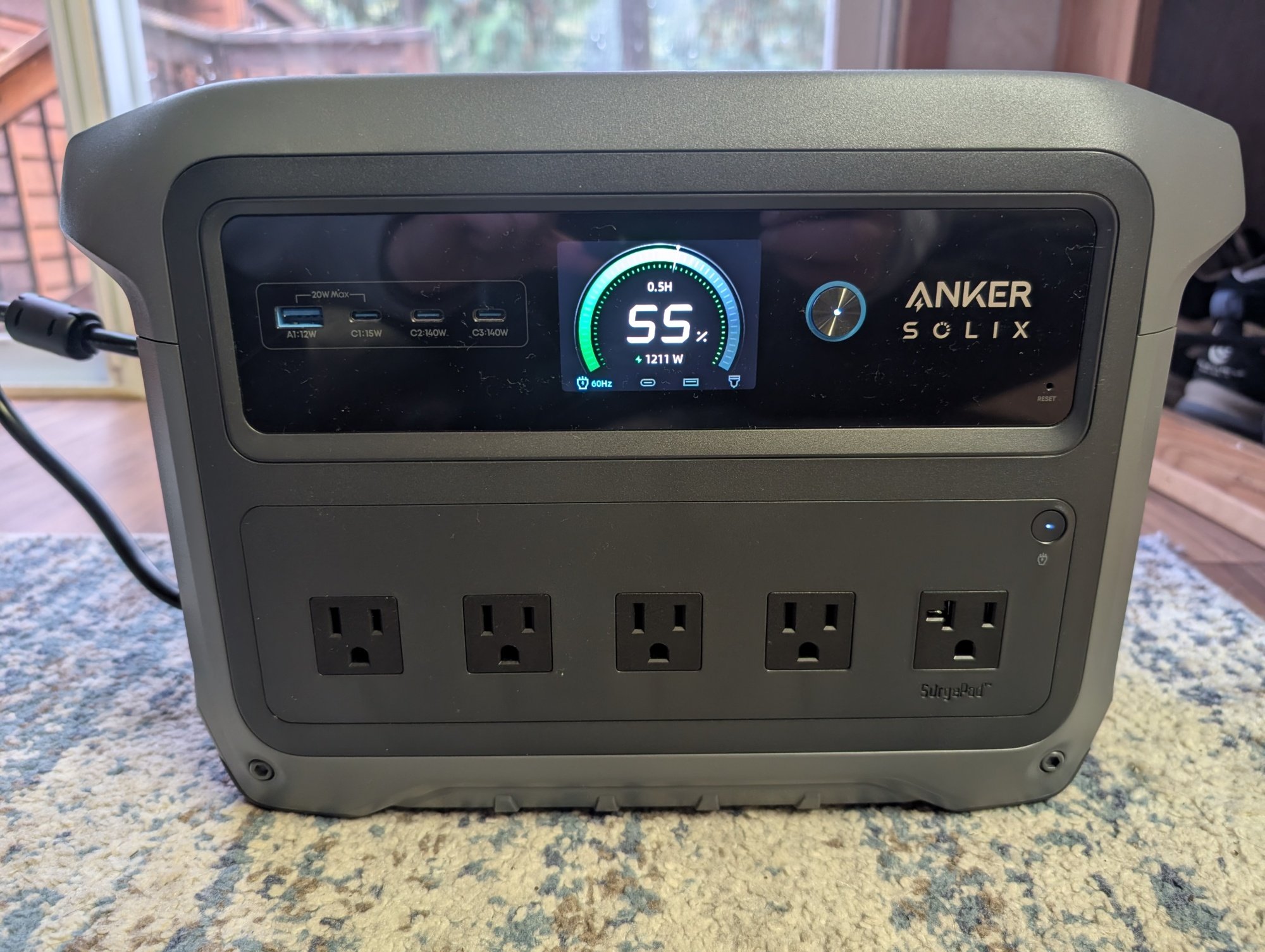 the anker solix c1000 gen 2 recharges indoors