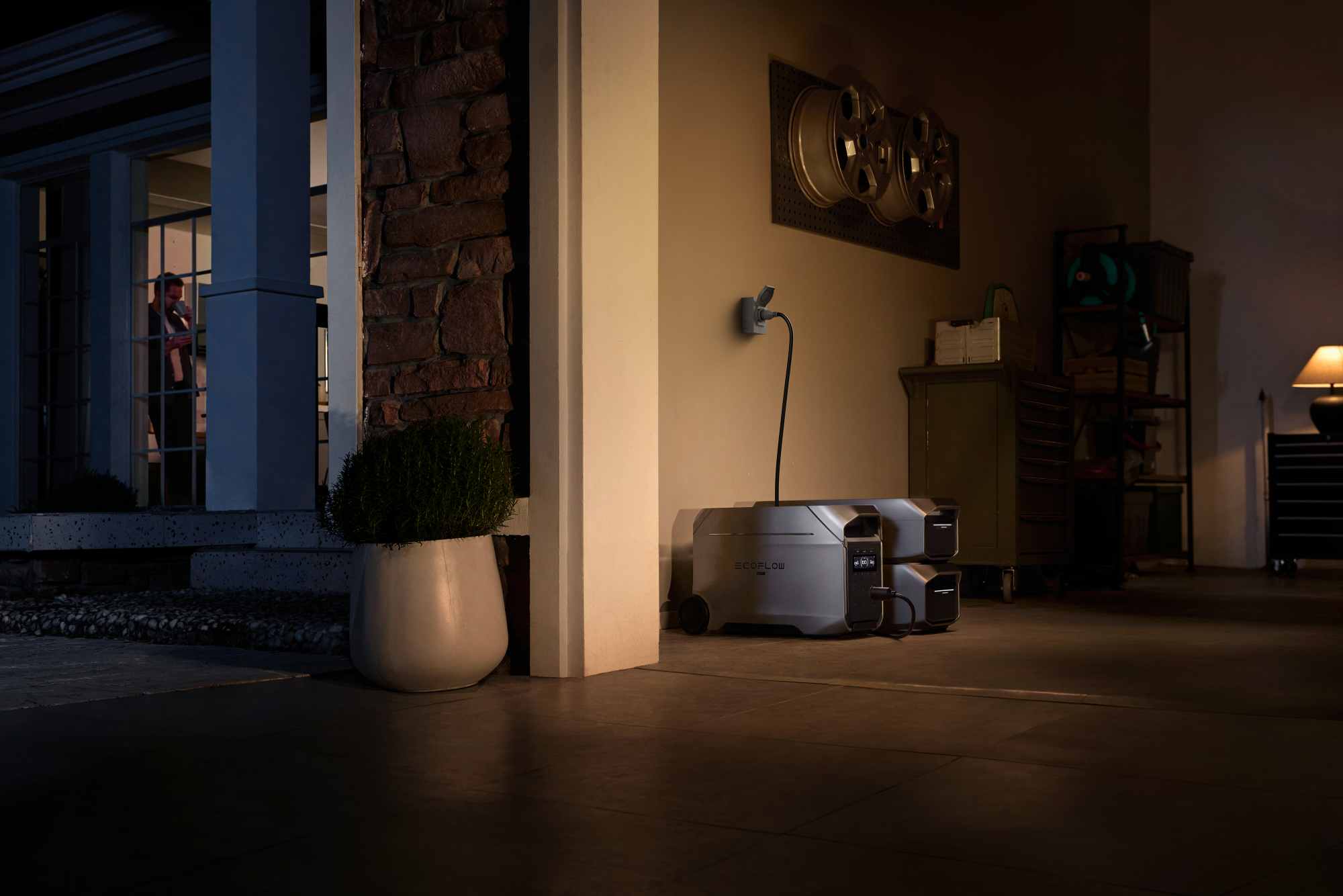 the ecoflow with expansion batteries inside a home.