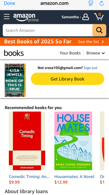 A screenshot of a Libby app being downloaded on Kindle