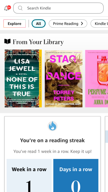 A screenshot of a Libby book being downloaded into the Kindle library.