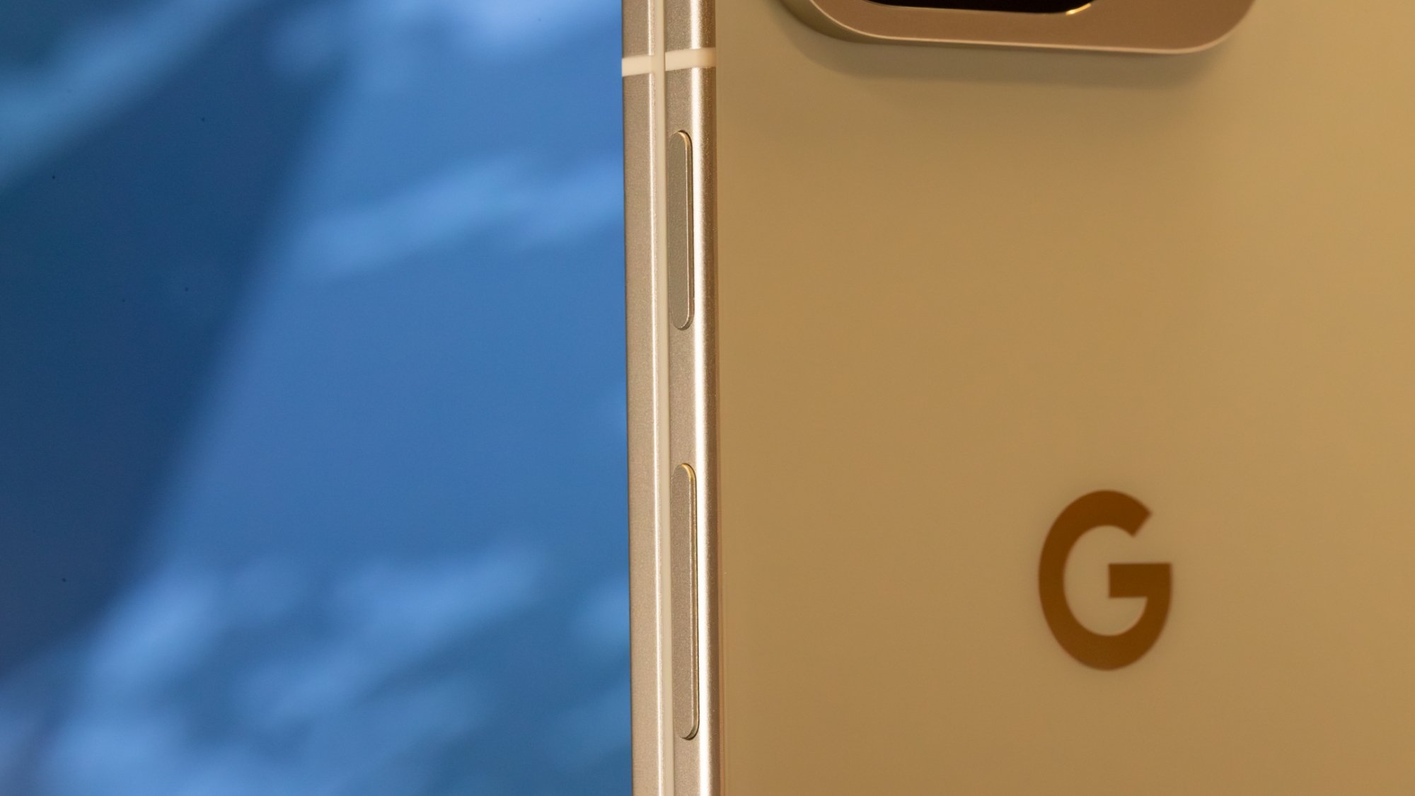 Google Pixel 10 Pro backside against blue background