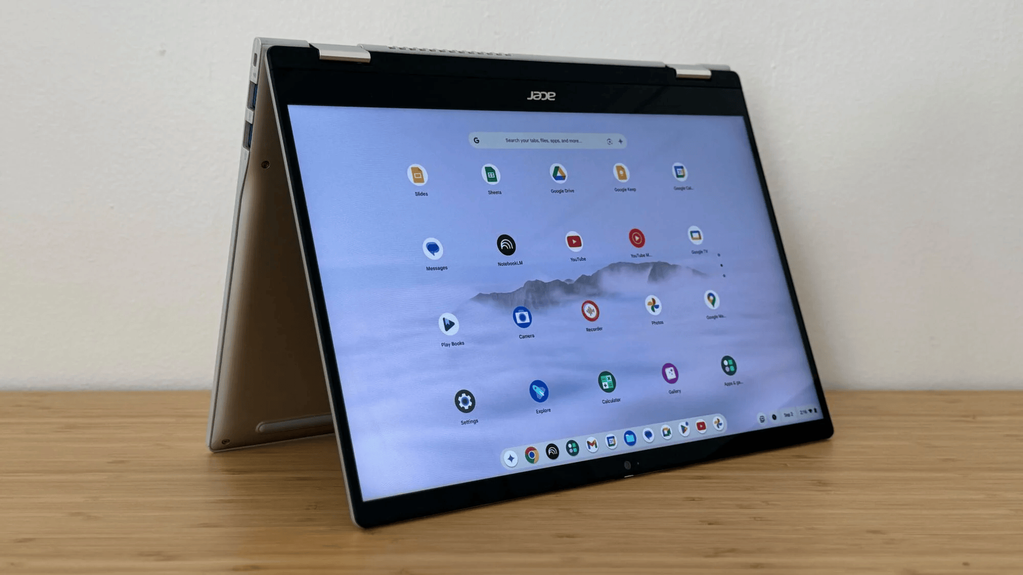 the acer chromebook plus spin 514 in tent mode