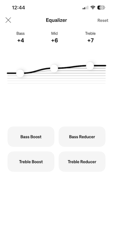 equalizer screenshot in bose app