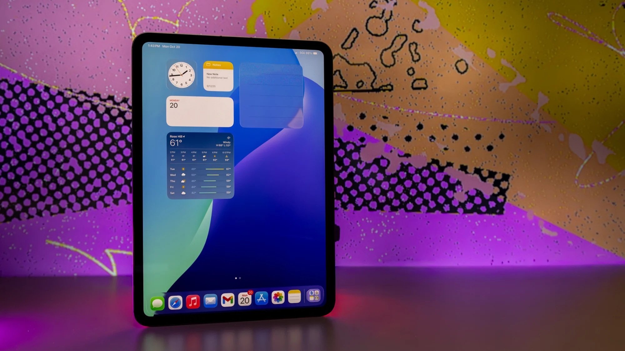 Apple iPad Pro with colorful backdrop