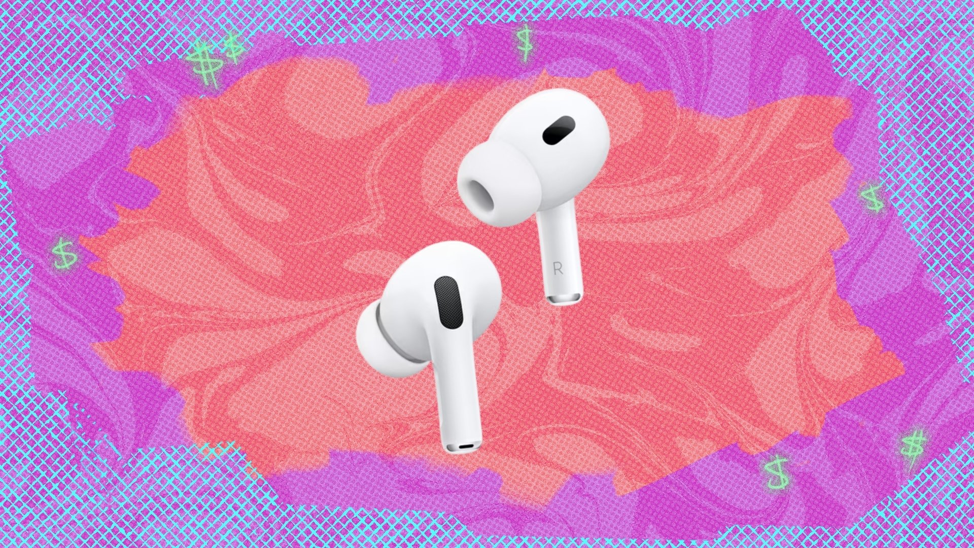 Apple AirPods Pro 2 on Mashable background