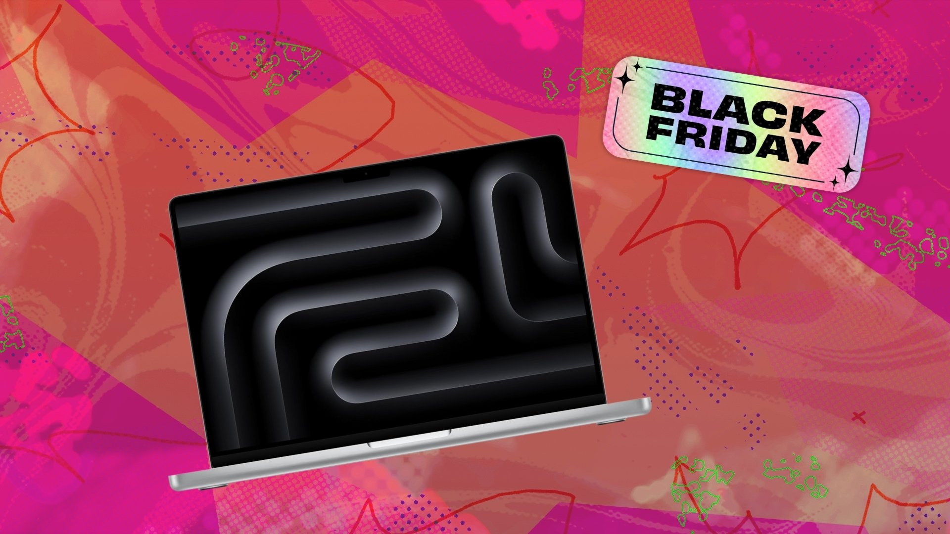 Apple MacBook Pro on Black Friday background