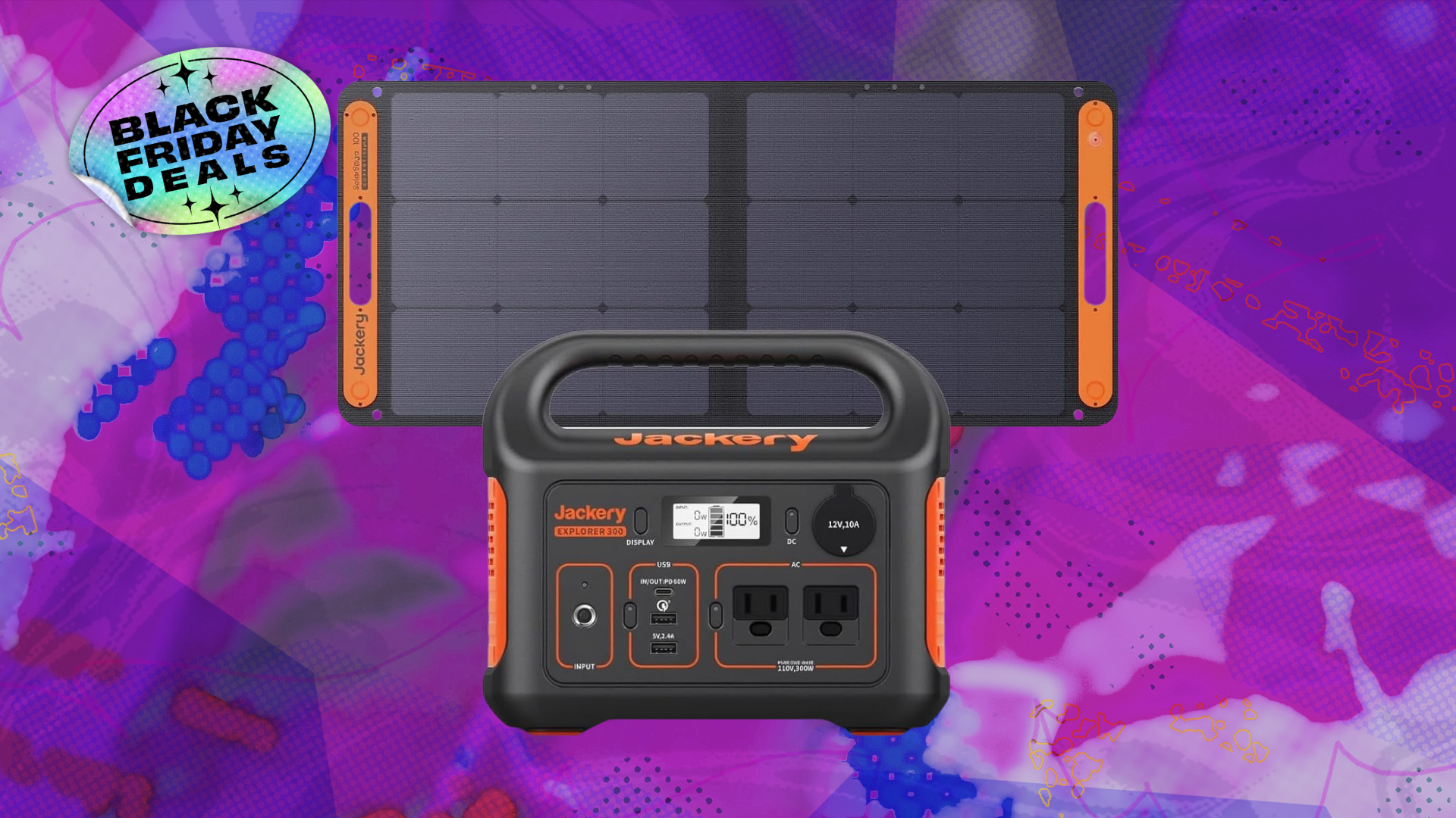 jackery solar generator on purple background