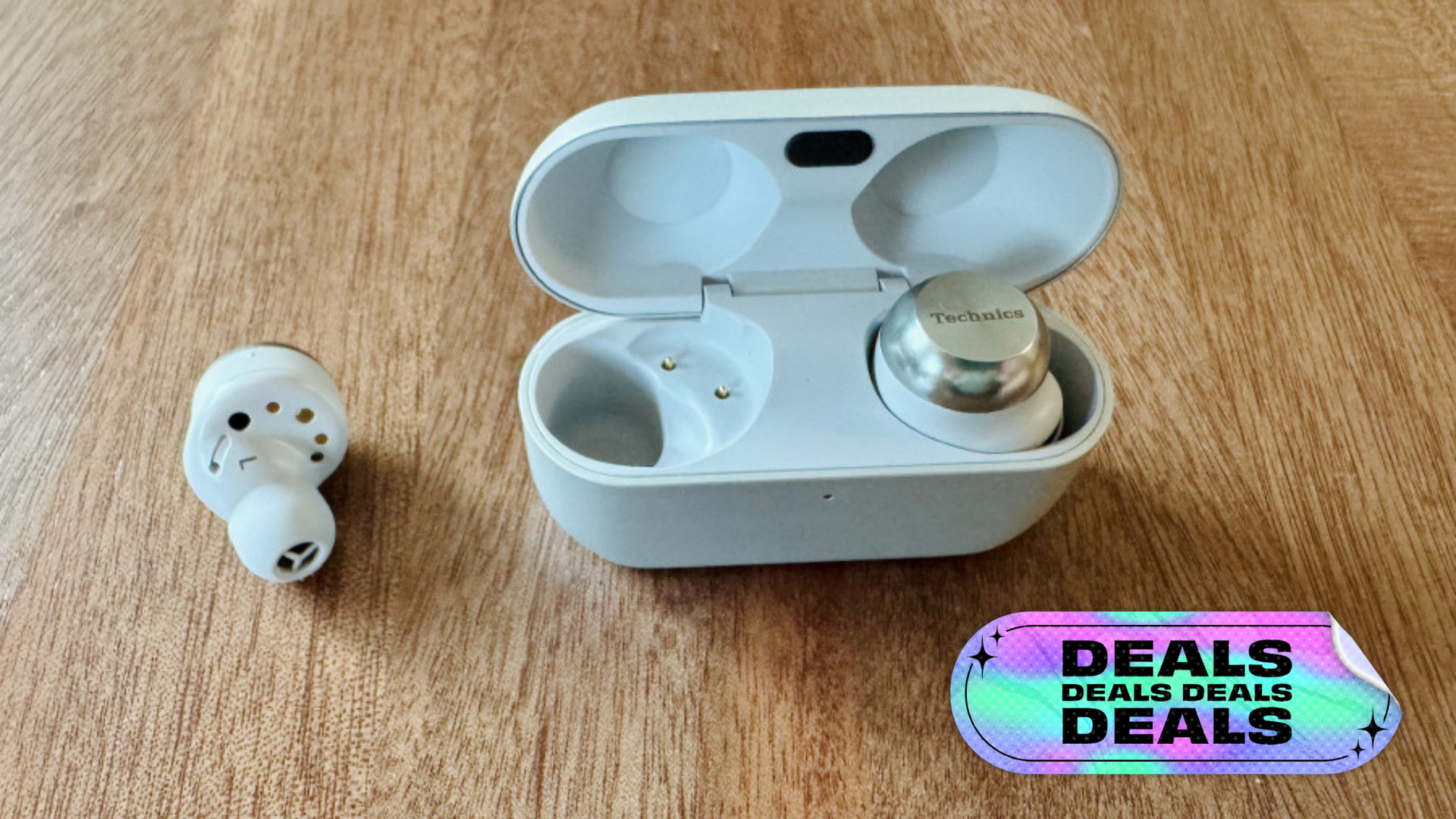 technics az100 earbuds on a tabletop