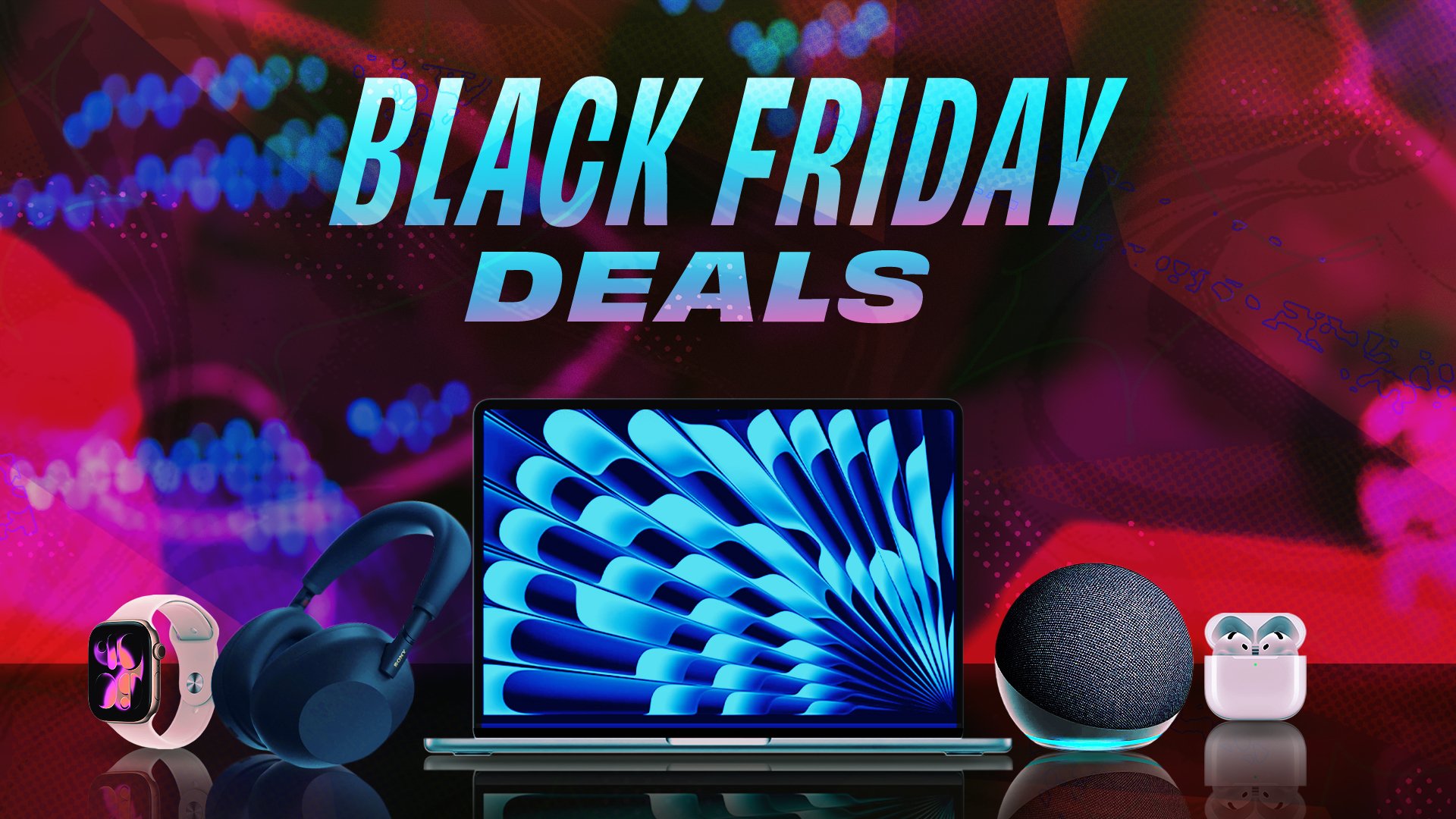 text that reads 'black friday deals' over collage of apple and sony products