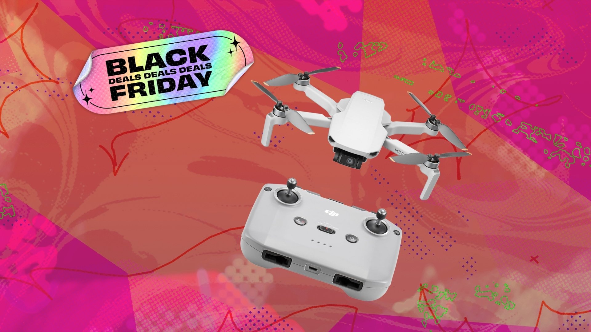 DJI drone on Black Friday background