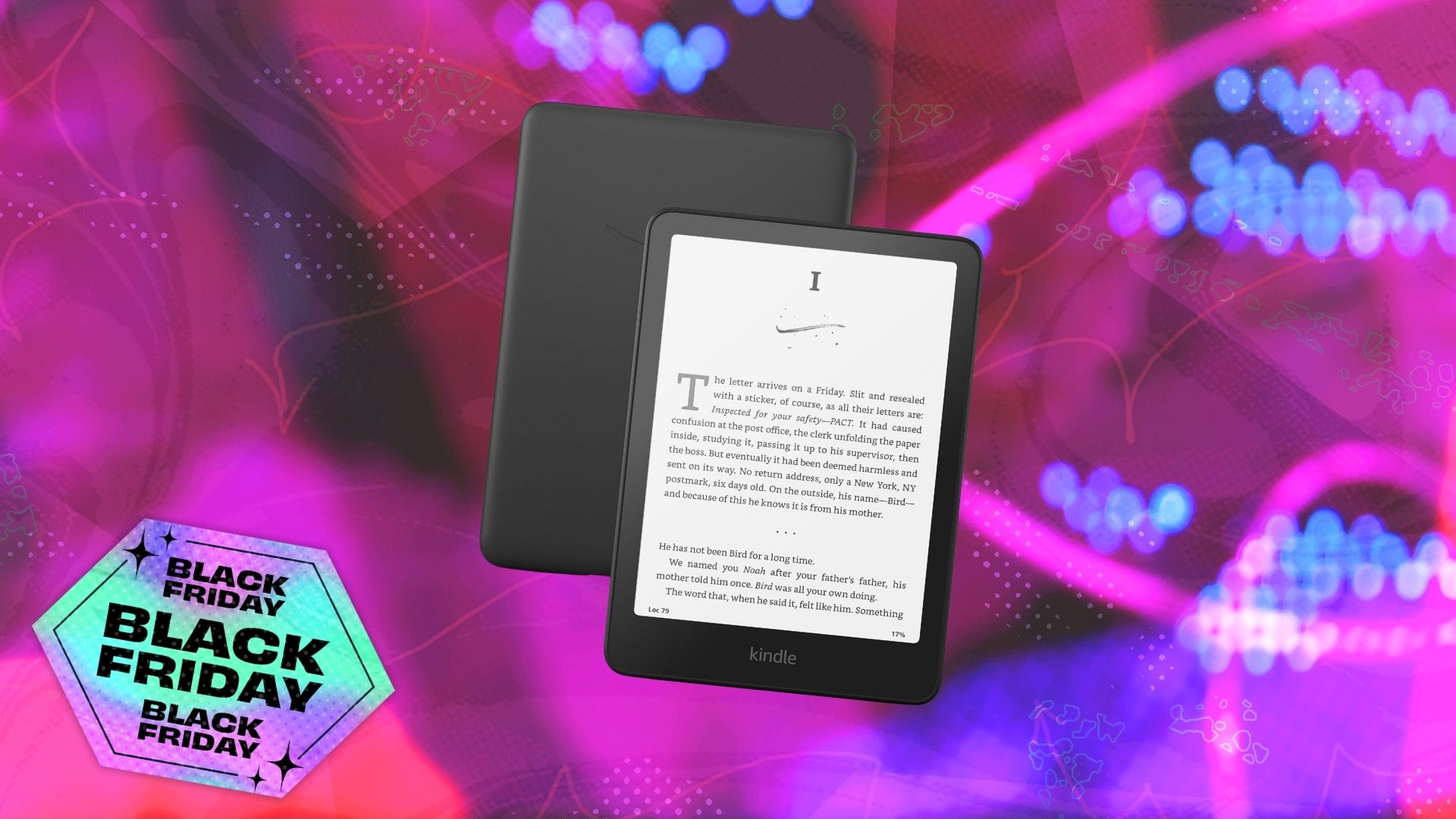 Kindle Paperwhite on black friday background