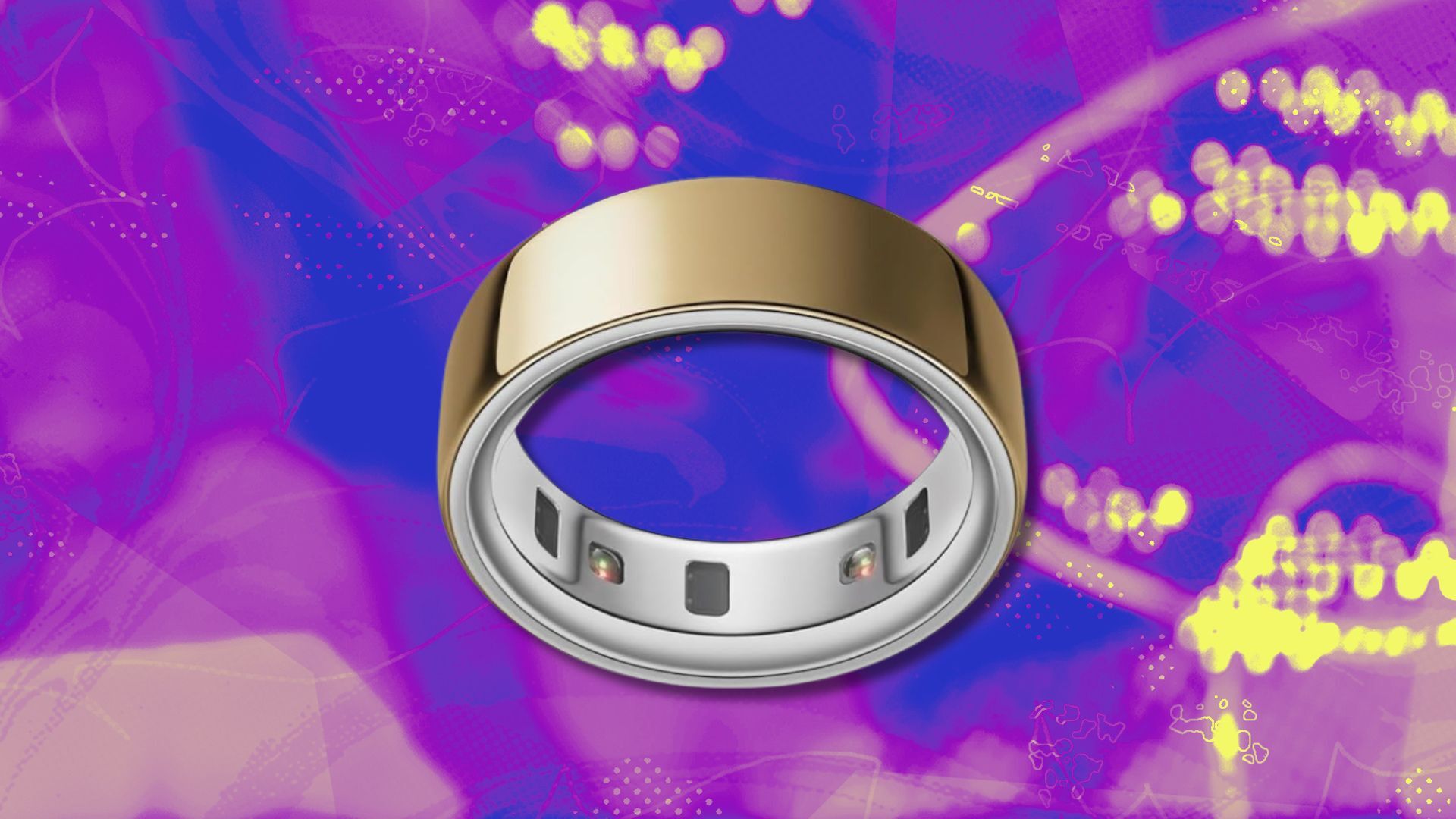 oura ring 4 against a purple patterned background