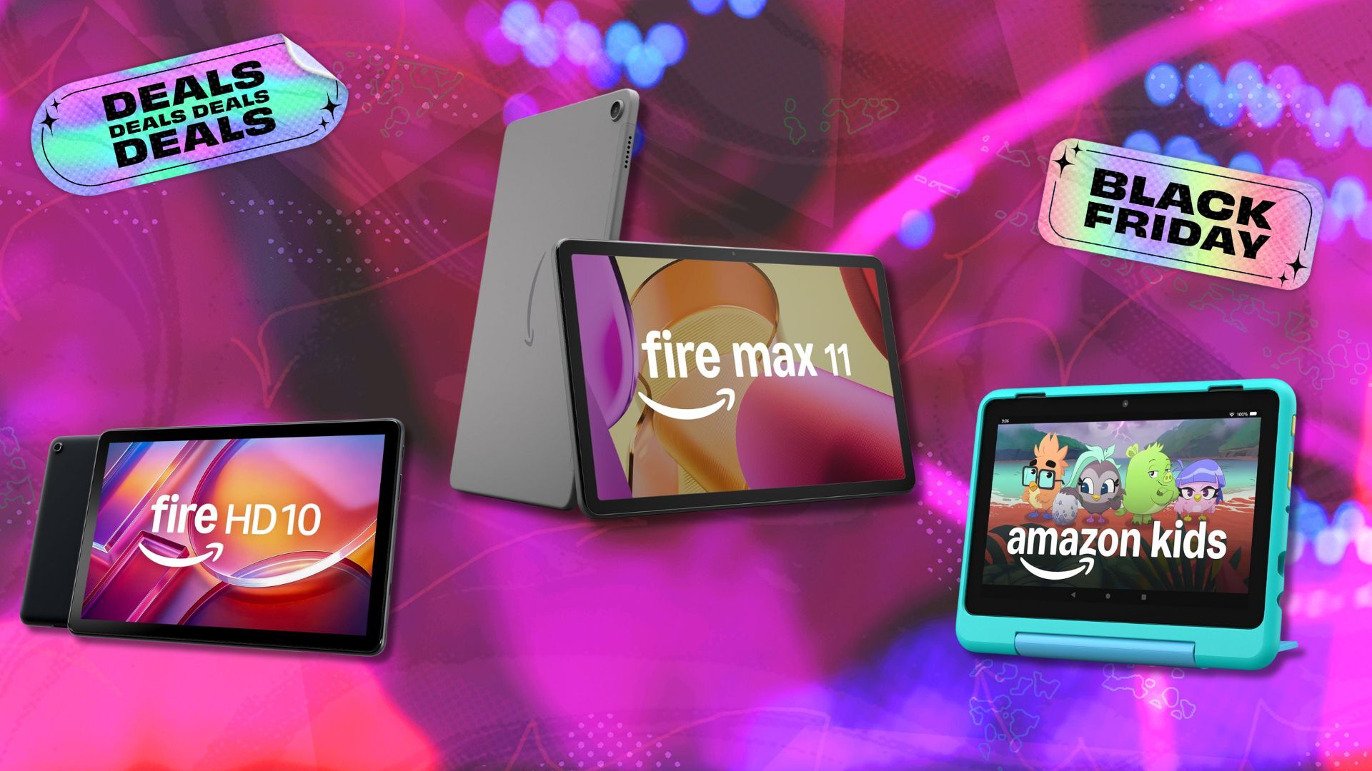 Fire tablets on pink and purple abstract background