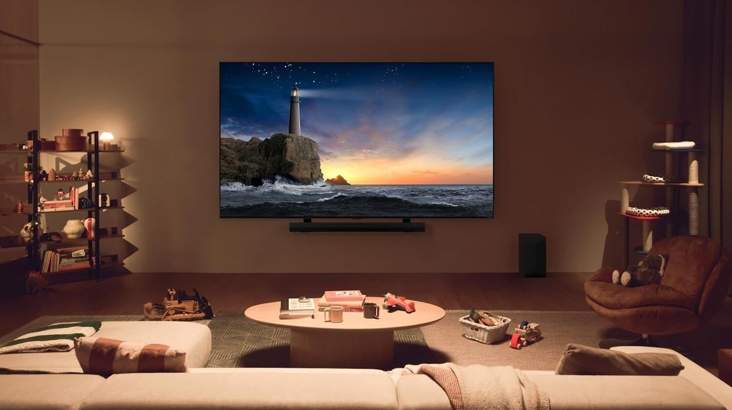 the LG Class 90 Series QNED TV in a living room