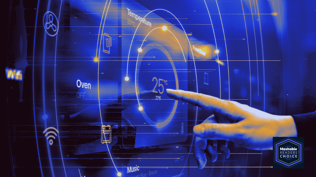 illustration of a person's finger reaching out to tap a touchscreen