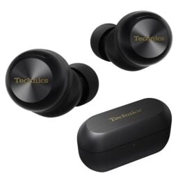 Technics Reference Class Hi-Fi Wireless Earbuds, Dolby Atmos with Head Tracking, Adaptive Noise Cancelling, 3 Device Multipoint, 10-hr Battery, Wireless Charging, Improved Fit - EAH-AZ100-K (Black)