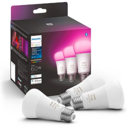 pack of three philips hue light bulbs