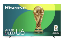 Hisense U6 TV with trophy on screen