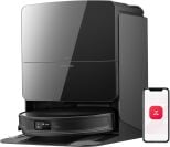 Roborock Saros 10R robot vacuum and smartphone