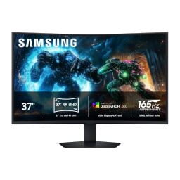 samsung 37-inch 4k odyssey g7 curved monitor against a white background