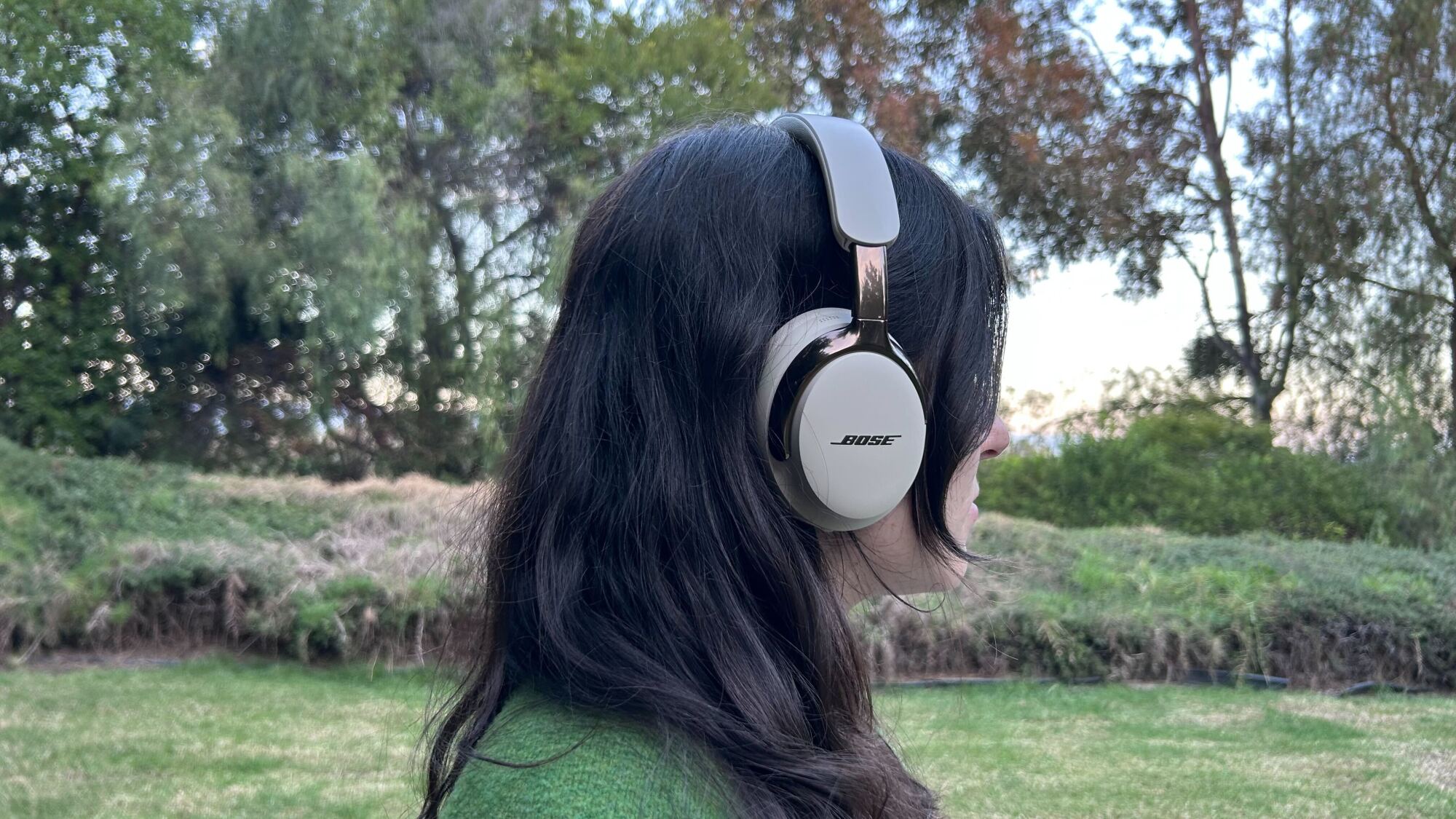 person wearing headphones outside