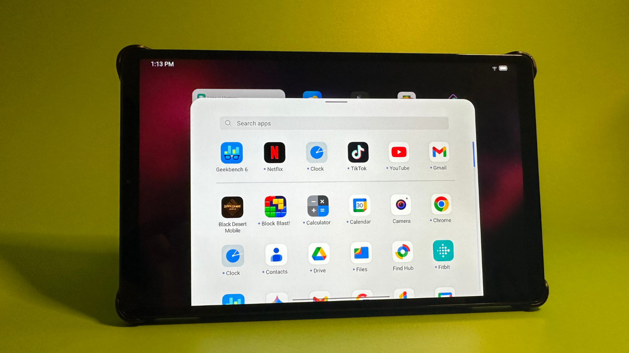 A Lenovo Legion Tab Gen 3 against a green background