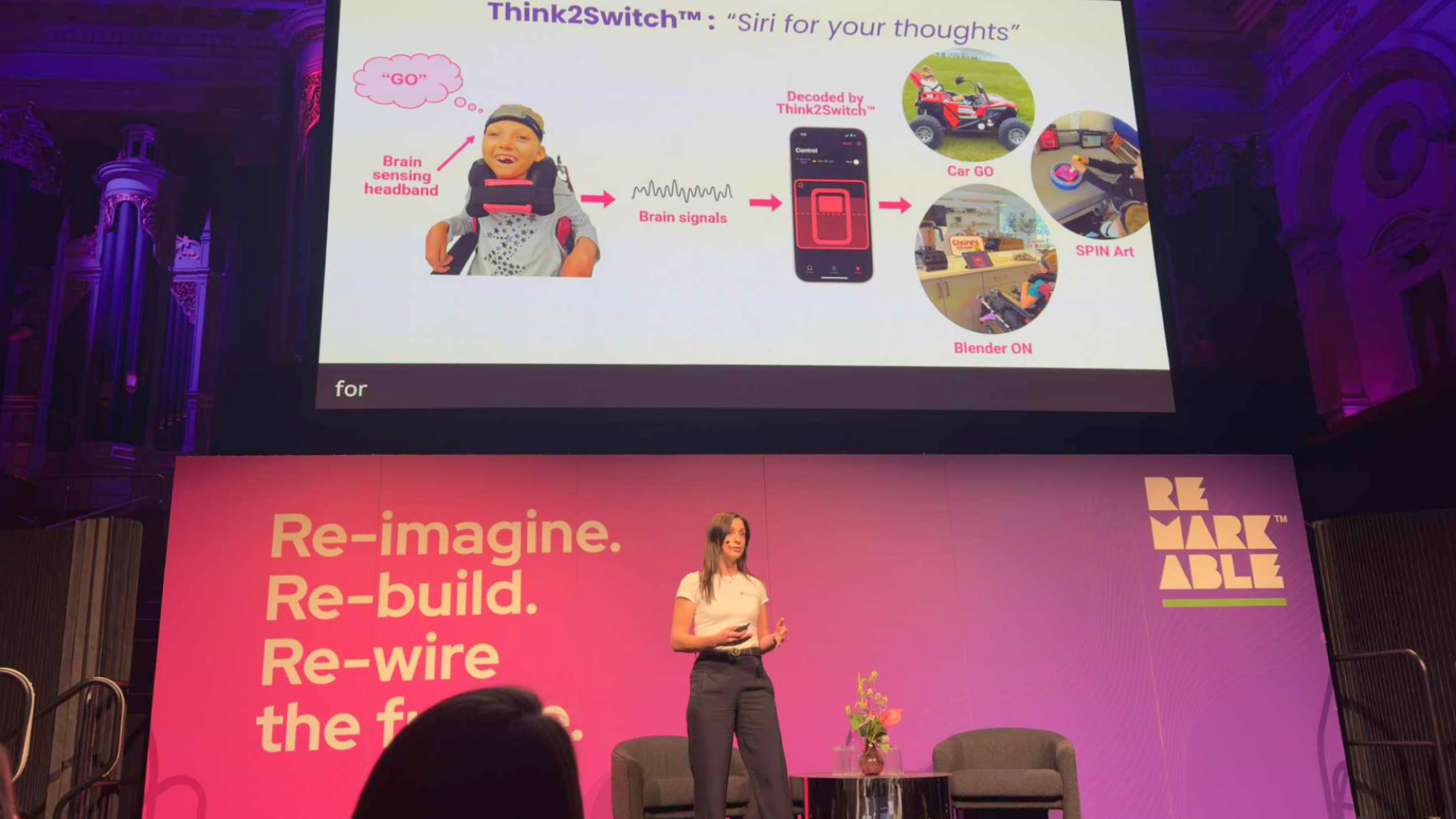 Possibility Neurotechnologies' co-founder and CEO Dion Kelly presenting at Remarkable's 2025 Disability Tech Summit.