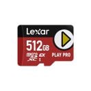 Lexar 512GB Play PRO microSD Express Card on a white background