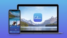 calm app on phone and laptop