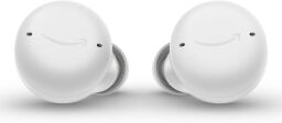 white echo buds with active noise cancellation